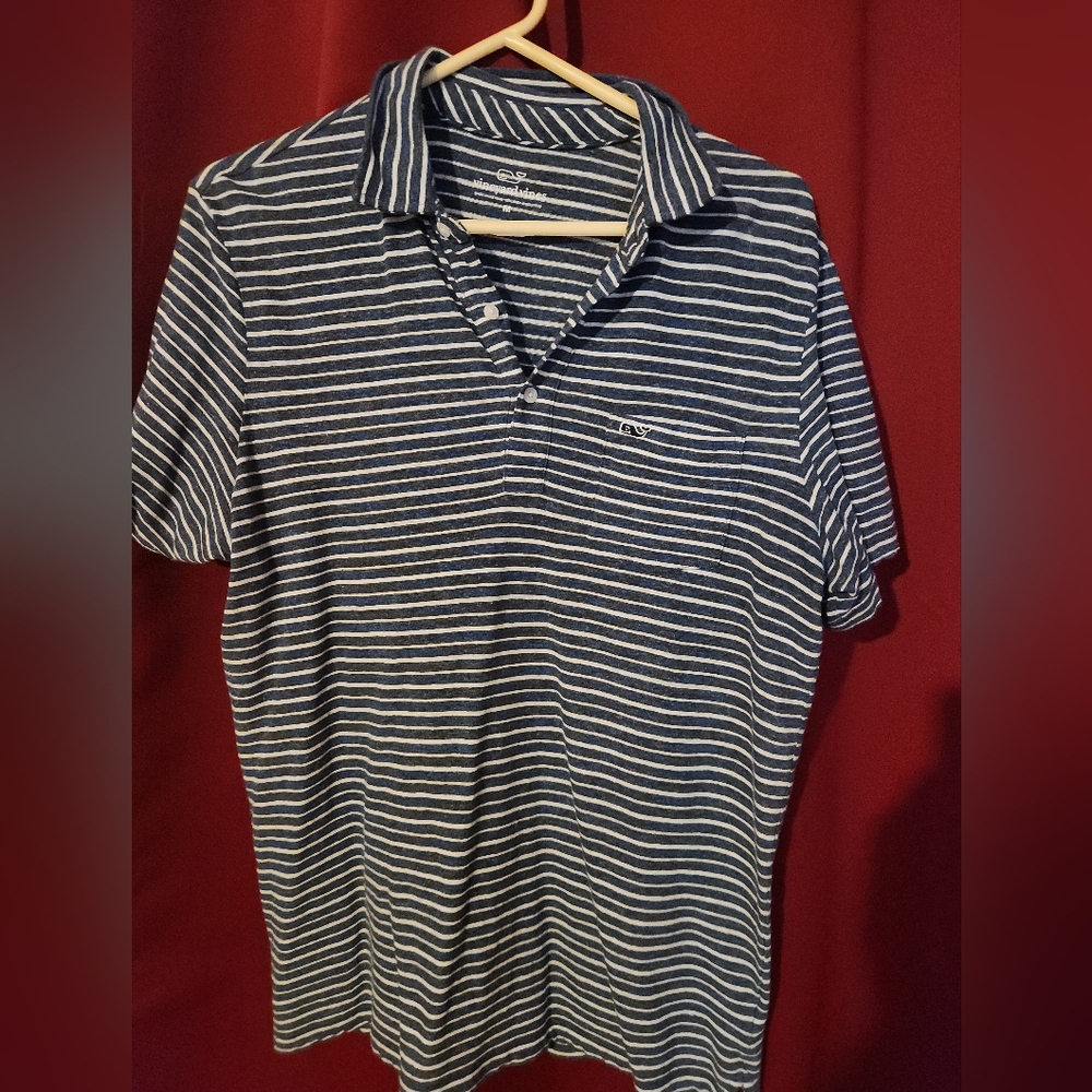 Vineyard Vines Men's Striped Blue Shirt